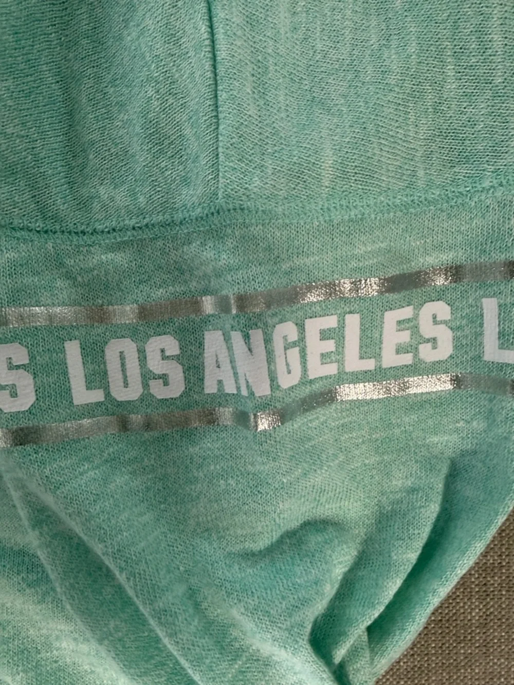 PINK Victoria's Secret Heather Mint Green Light Aqua Hoodie Sweatshirt Baggy Fit - Picture 6 of 6